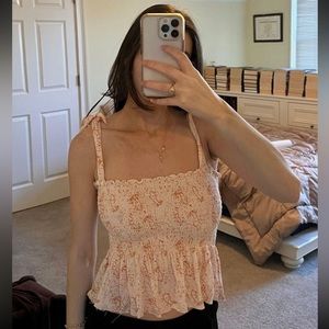 UO Multicolor Ruched Top With Bow-Tie Straps